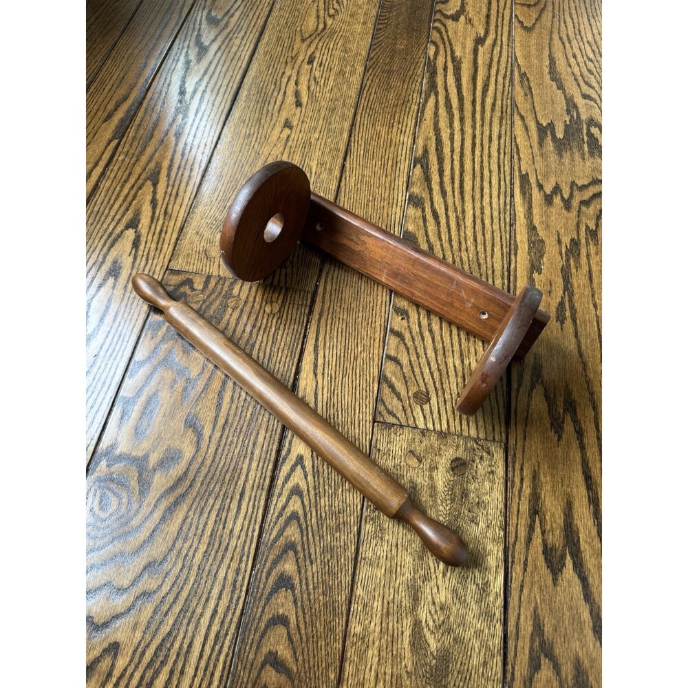 Vintage Wooden Paper Towel Holder Wall Mount